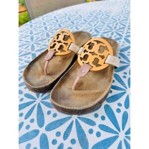 TORY BURCH Miller Cloud Sandal Leather Multi Cork Women's 6